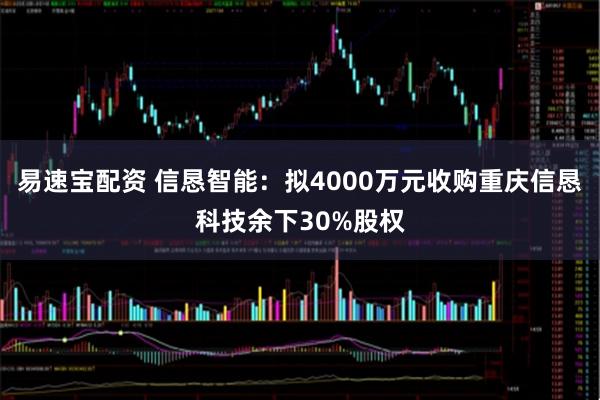 易速宝配资 信恳智能：拟4000万元收购重庆信恳科技余下30%股权